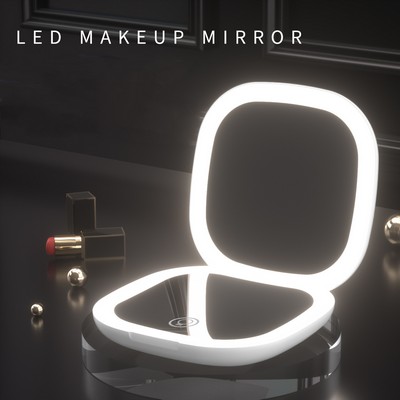 Foldable LED Light Magnifying Makeup Mirror