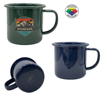 12oz Stinson Speckled Navy Blue Enameled Steel Cup - Precision Spot Color