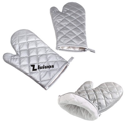 Silver Kitchen Oven Mitts