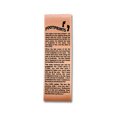 2½" x 8" Stock Ribbon "FootPrints" Bookmark