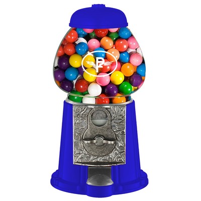 Blue 9" Metal w/Glass Gumball / Candy Dispenser Machine