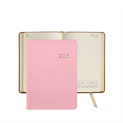 5-3/8"x7-3/8" Daily Journal Appointment Book W/ Brights Leather