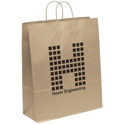 Eco Stephanie - Brown Kraft Shopper - Flexo Ink Print