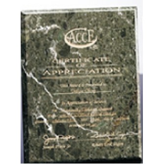 Green Genuine Marble Plaque Award (7"x9")