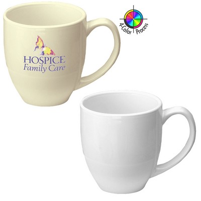 14oz White Vitrified Bistro Mug (4 Color Process)