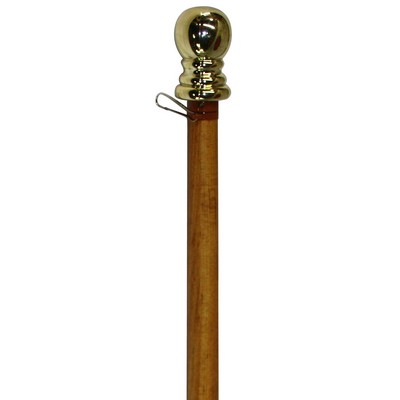 5' Wood Finish Aluminum Spinner Pole - Ball Top