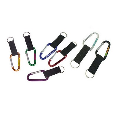 6 Cm Carabiner with Split Key Ring & Nylon Strap