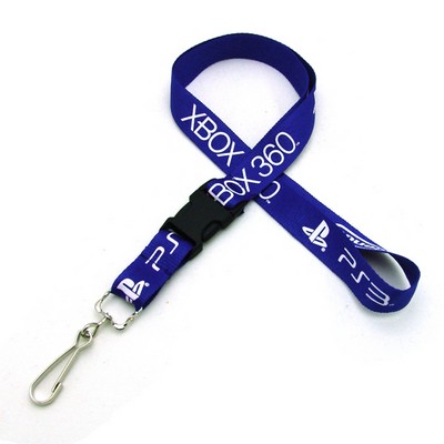 3/4" Silkscreened Flat Lanyard w/Detachable Buckle