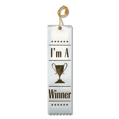 2"x8" Stock Recognition "I'm a Winner" Carded Ribbon