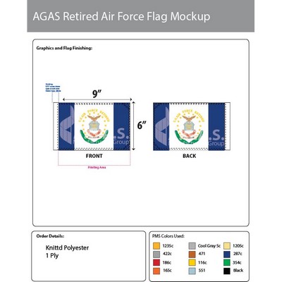 Air Force Retired Motorcycle Flags 6x9 inch