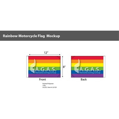 Rainbow Motorcycle Flag 6"X9"