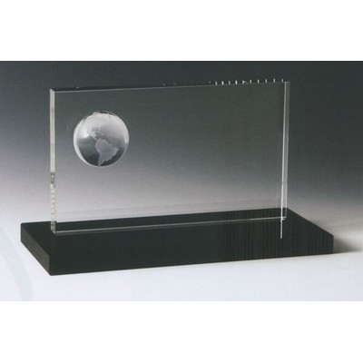 Upper Globe Panel Black Crystal Award (4½"x7¾")