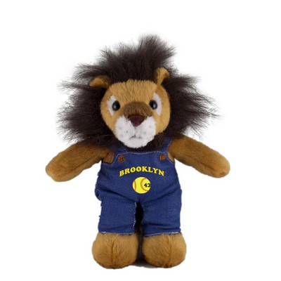 Soft Plush Stuffed Lion in denim overall.