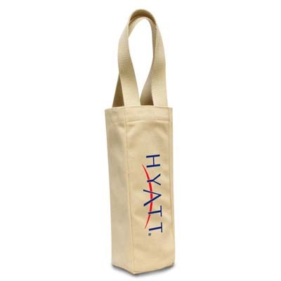 10oz Cotton Canvas Single Bottle Wine tote