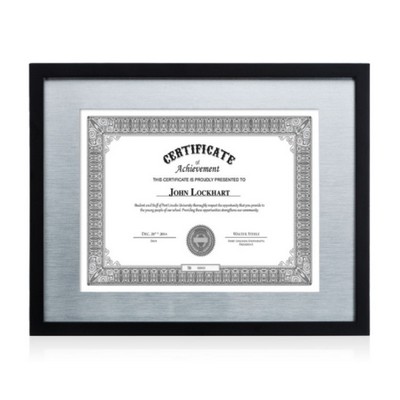 Cady Cert Frame - Black/Aluminum 8½"x11"