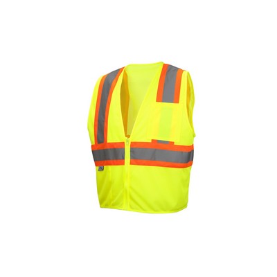 Pyramex Lumen-X Self Extinguishing Class 2 Level 2 Hi-Visibility Lime Green Vest w/ Contrast Trim