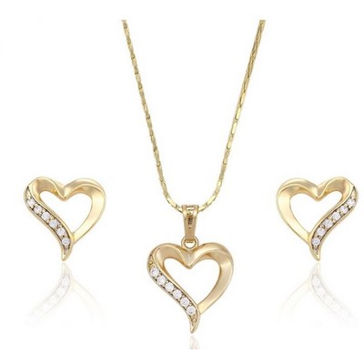 Gold Swarovski Heart Necklace