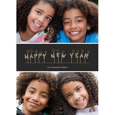 Happy New Year Flat 2 Photo Holiday Cards