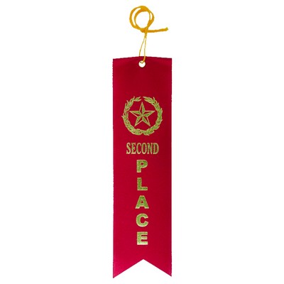 2"x8" 2ND Place Stock Carded Award Ribbon