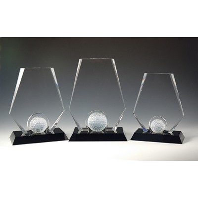 Premier Golf Optical Crystal Award/Trophy 8"H