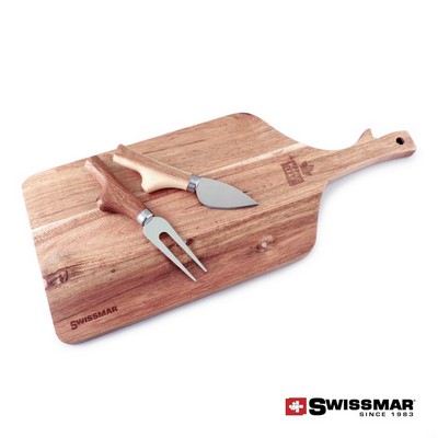 Swissmar® Paddle Cutting Board & Knife Set - Acacia