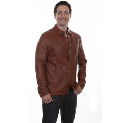 Men's Leather Shirt Jacket