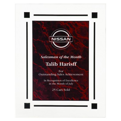 Red Marble Acrylic Clear Plaque (8" x 10")