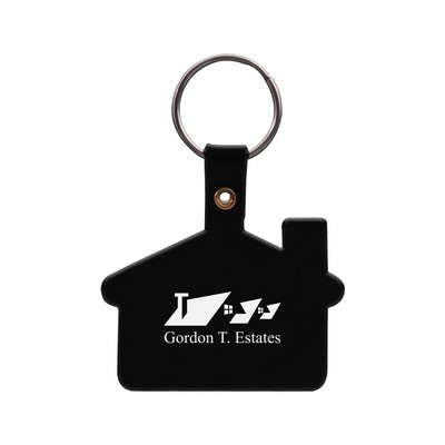 House Shaped Soft Plastic Key Tag (1 Color Imprint)