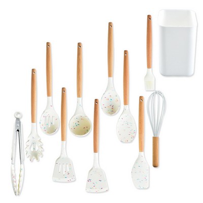 11 PCS Speckle Silicone Nonstick Utensils Set