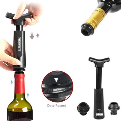 Date Record Vacuum Pump Wine Bottle Stopper