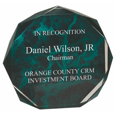 5" Blue Marble Octagon Award Acrylic