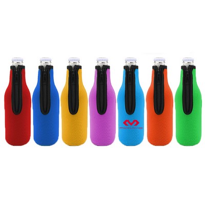 Neoprene Zipper Beer Bottle Cooler