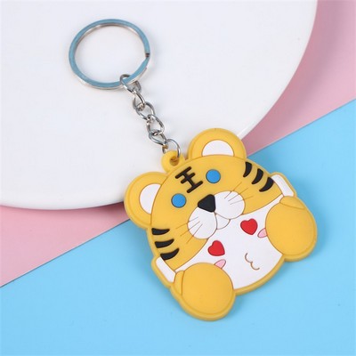 Custom 3D Raised Shaped Soft Touch PVC Keychain - Two Sides Printing