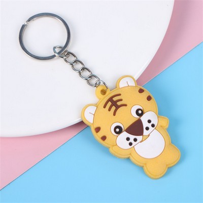 Custom 3D Raised Shaped Soft Touch PVC Keychain - Two Sides Printing