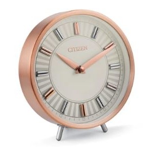 Citizen® Decorative Rose Gold-Tone Circular Tabletop Clock