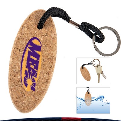 Oval Cork Key chain