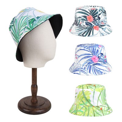 Unisex Print Double Side Wear Reversible Bucket Hat