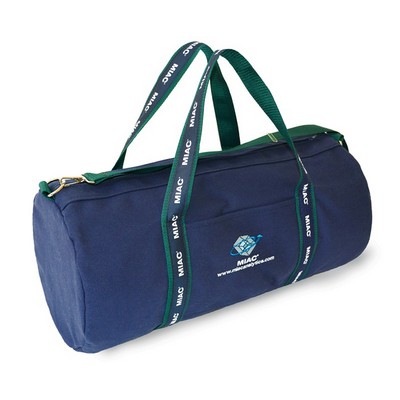 Classic Roll Duffel Bag w/Shoulder Strap (Dyed Canvas) & Motif Ribbon