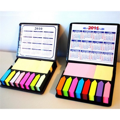 PU Case With Calendar, Colorful Sticky Notes