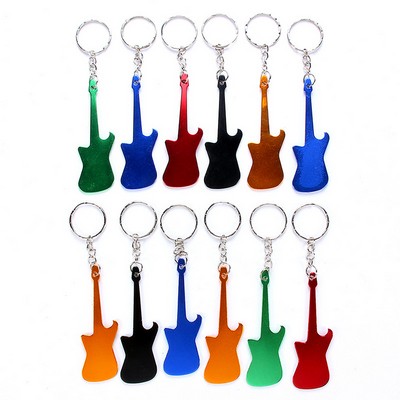 Guitar Shape Bottle Opener Keychain