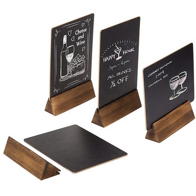 Mini Tabletop Chalkboard Signs with Wood Base