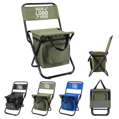 Collapsible Camping Chair with Built-in Cooler Bag