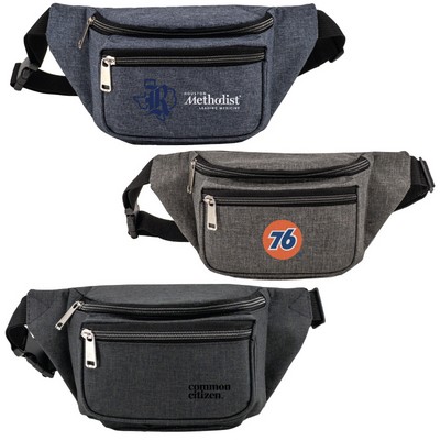 Heather Triple Zipper Fanny Pack