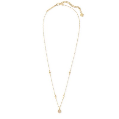 Kendra Scott Nola Gold Pendant Necklace in Iridescent Drusy