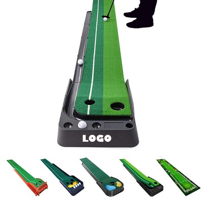 Indoor Golf Putting Practice Mat With Auto Ball Return