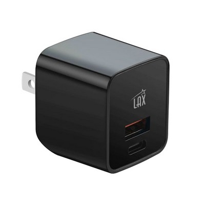 Dual Port Wall Chargers - USB-PD 20W USB-C & USB-A, Black (Case of 96)