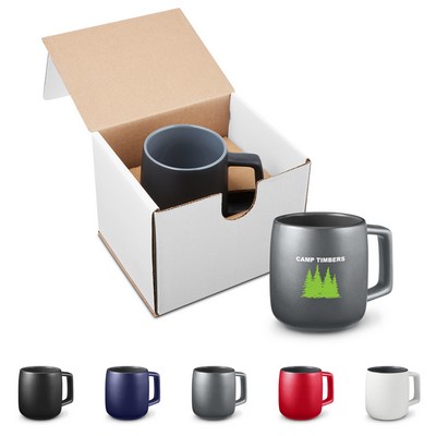 15 Oz. Geo Square Handle Ceramic Mug in Individual Mailer