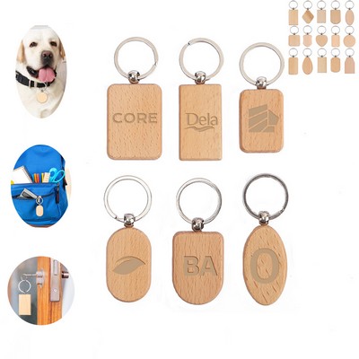 Rectangle Wooden Hotel Keychain/ Key Tags