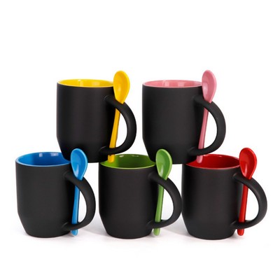 11 OZ Ceramic Mug with Spoon