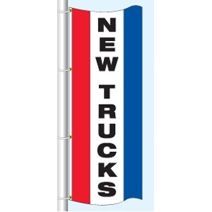 Double Faced Stock Message Free Flying Drape Flag (New Trucks) (3' x 8')